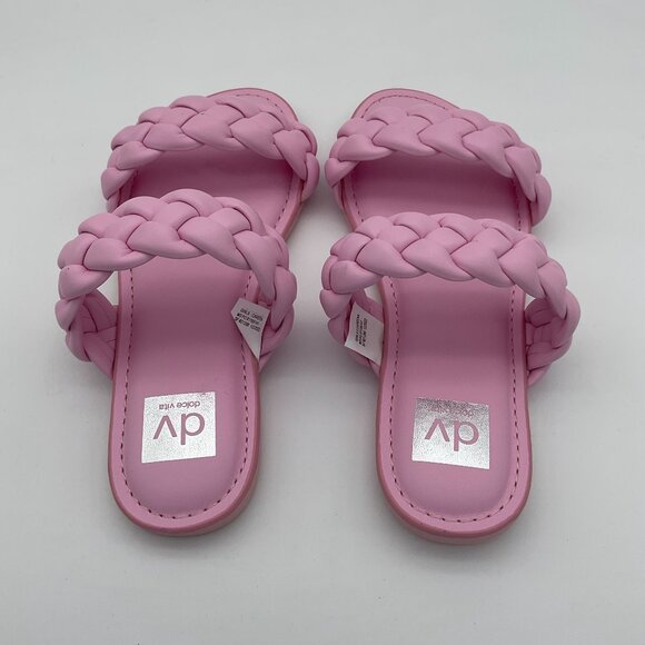 DV Dolce Vita Girls Sz 2 Band Braided Careena Pink Flat Sandal NEW in Box - Picture 5 of 8